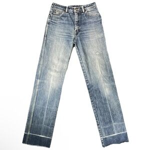 Sergio Valente High-Rise Straight-Leg Jeans Vintage Y2K Distressed Raw Hem